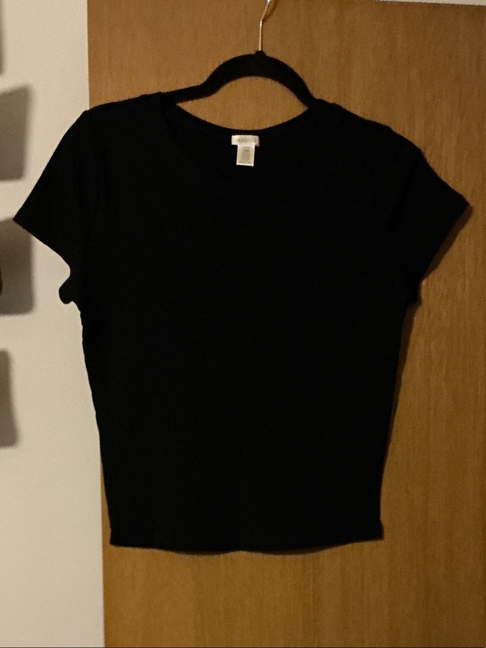 Classic Black Crewneck Women's Top